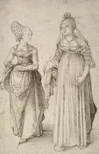 Lady in Venetian Dress Contrasted with a Nuremberg Housewife by Albrecht Dürer